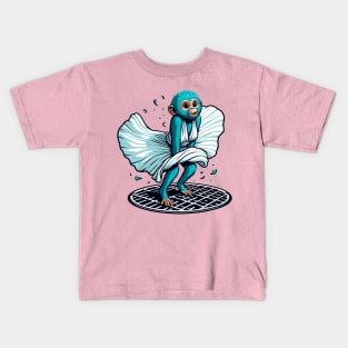 Monkey Elegance – The Iconic Fluttering Dress Illustration Kids T-Shirt